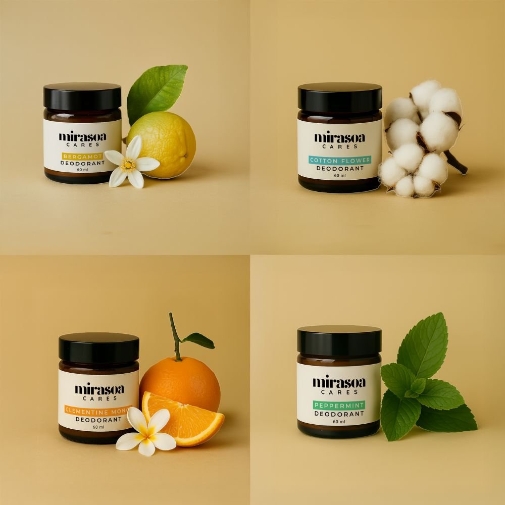 Årspaket – 4 deodoranter (3+1) - Mirasoa Cares