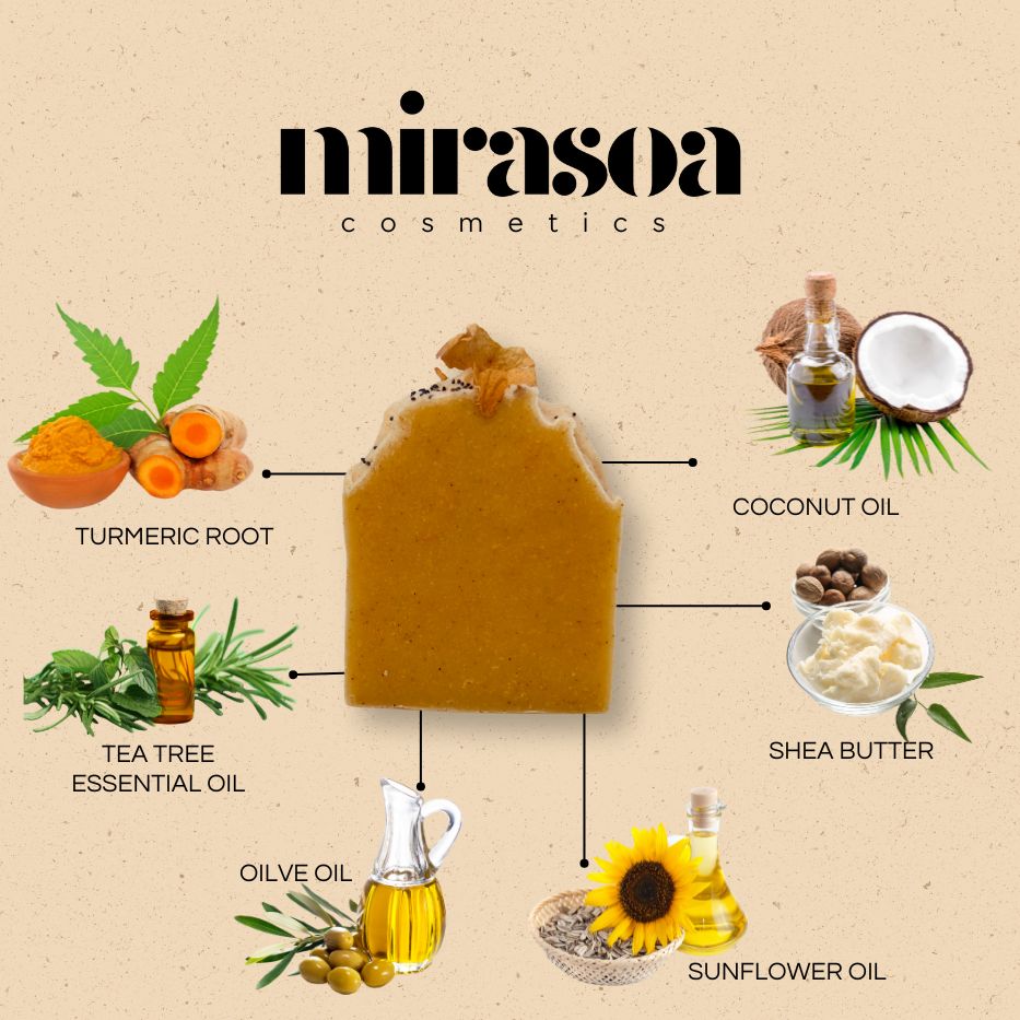 Gurkmeja & Tea Tree - tvål - Mirasoa Cares